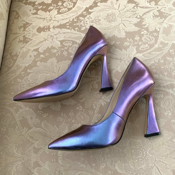 NEW Nine West Trendz 3 Pointy Toe Pumps in Purple Iridescent 7 - Picture 7 of 12
